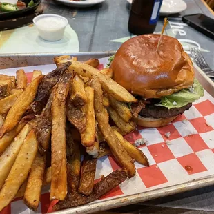 Burger and just a few fries.