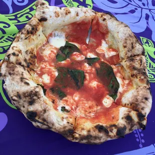 a close up of a pizza