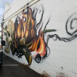 Fire Fire mural on the side of 18th St Brewery