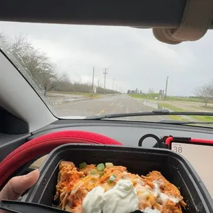 Buffalo dip potato bowl