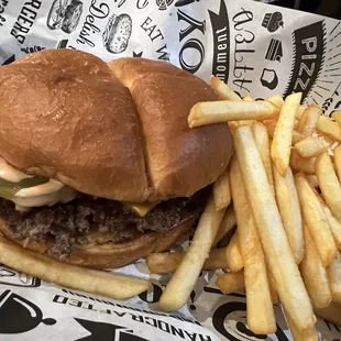 Single Smashburger and fries.