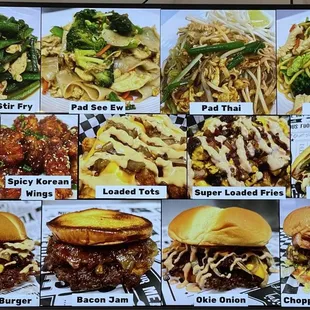 Smash burgers menu