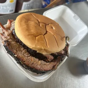 Sliced beef no bbq sauce needed!