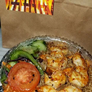 Shrimp kebab plate
