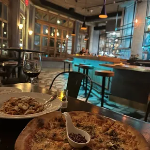 Pizza and pasta + indoor area