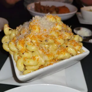 a bowl of macaroni and cheese