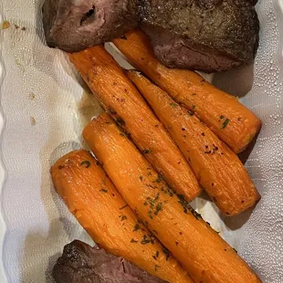 12oz Brazilian steak, and carrots
