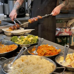 a chef preparing food