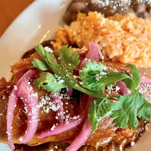 a plate of mexican food