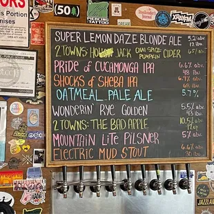 Beer menu