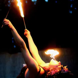 Luau fire eater