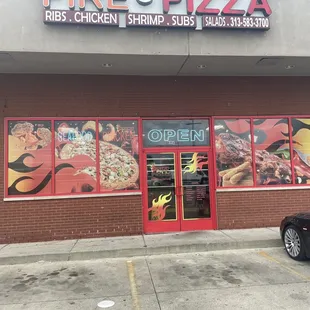 the front of the restaurant