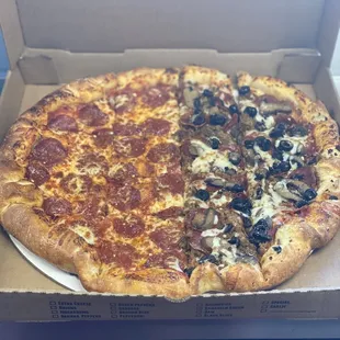  pizza in a pizza box