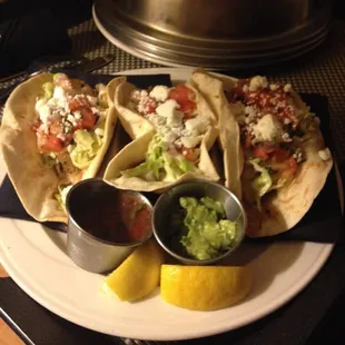 Baja Fish Tacos with good portions of Cod.