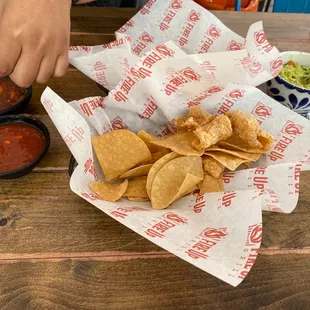 Salsa guac and chips to start!