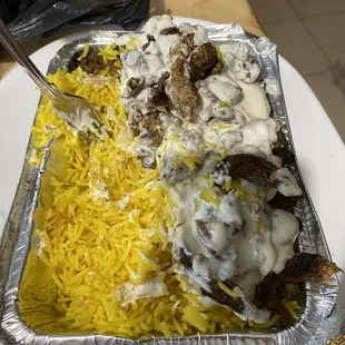 At this point it&apos;s rice over meat.