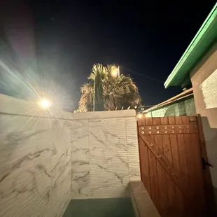 Outdoor private tub and patio-sunflower casita.