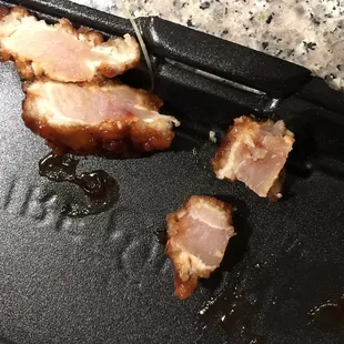 the inside of a grill pan