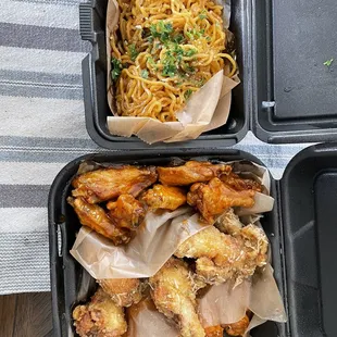 two containers of food
