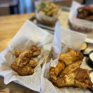 a close up of the wings