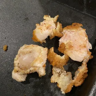 a close up of a piece of chicken