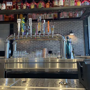 a bar with a television in the background