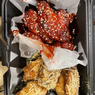 Peiking and garlic Parmesan