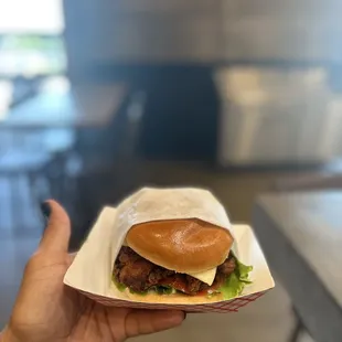 First try on the Fire Wings sandwich!