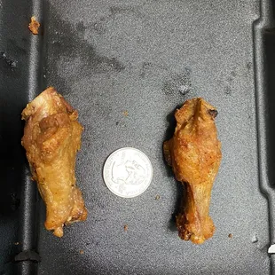 The smallest wings ever served. They were so tiny my daughter wanted to keep them for her play set.