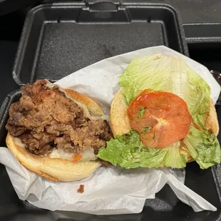 ORIGINAL SANDWICH COMBO- now comes with burnt chicken, one flimsy tomato slice and wilted lettuce!