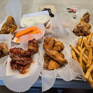 Two orders of the 10-wing combos with an extra 5 wings each, totaling 30 wings
