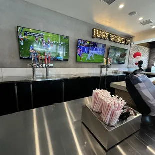 Tv and beer on tap