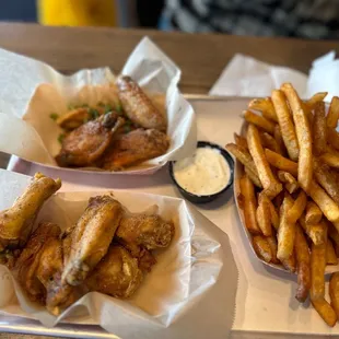 two trays of food