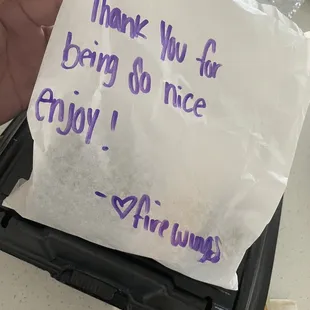 Thank you Fire Wings in Manteca for working without A/C. And shoutout to Brianna for the sweet message:)