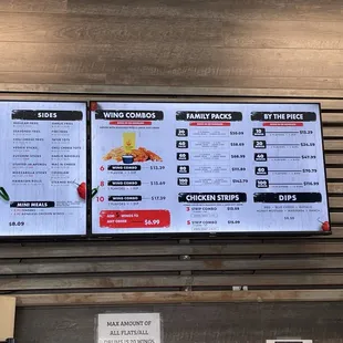 Menu at Fire Wings in the Pinole Gateway Shopping Center in Pinole.