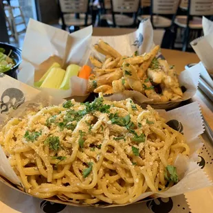 Garlic noodles and garlic fries