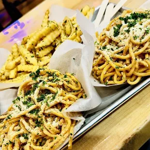 Garlic Noodles and Garlic Fries