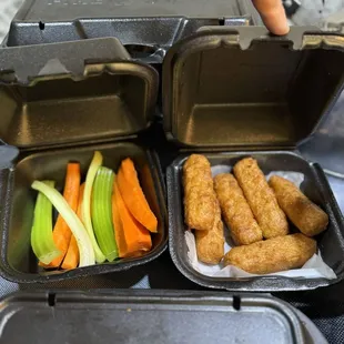 VEGGIE STICKS and MOZZARELLA STICKS