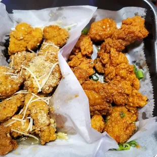 Garlic parmesan and dragon boneless wings