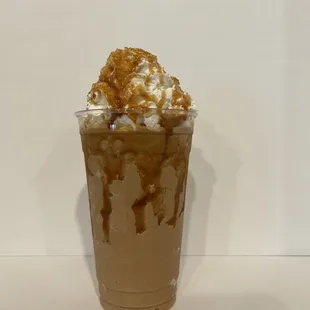 a tall glass of ice cream