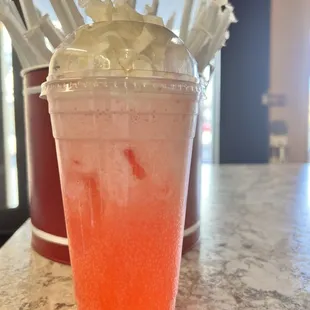 a drink with a straw