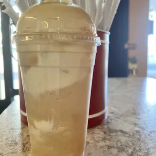 a close up of a drink