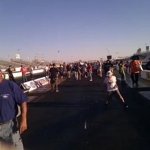 On the track after the final race.