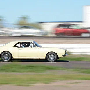 Vintage Camero on the track