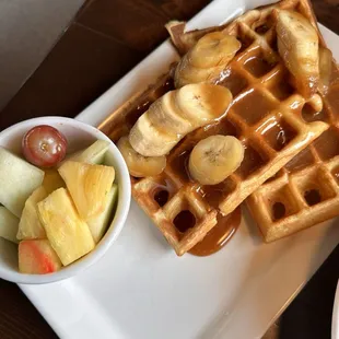Banana foster waffles