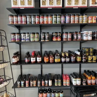shelves of food and condiments