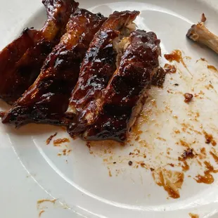 Ribs (1/2 of the rib order)....minus a few bites.