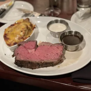 Med rare Prime Rib with potatoes au gratin!