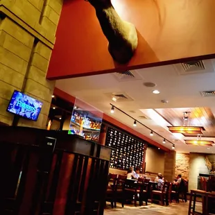 Inside is warm and welcoming with a outdoorsman feel.