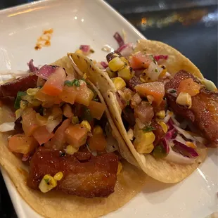 Crispy Pork Belly Street Tacos. Delicious.  For real.